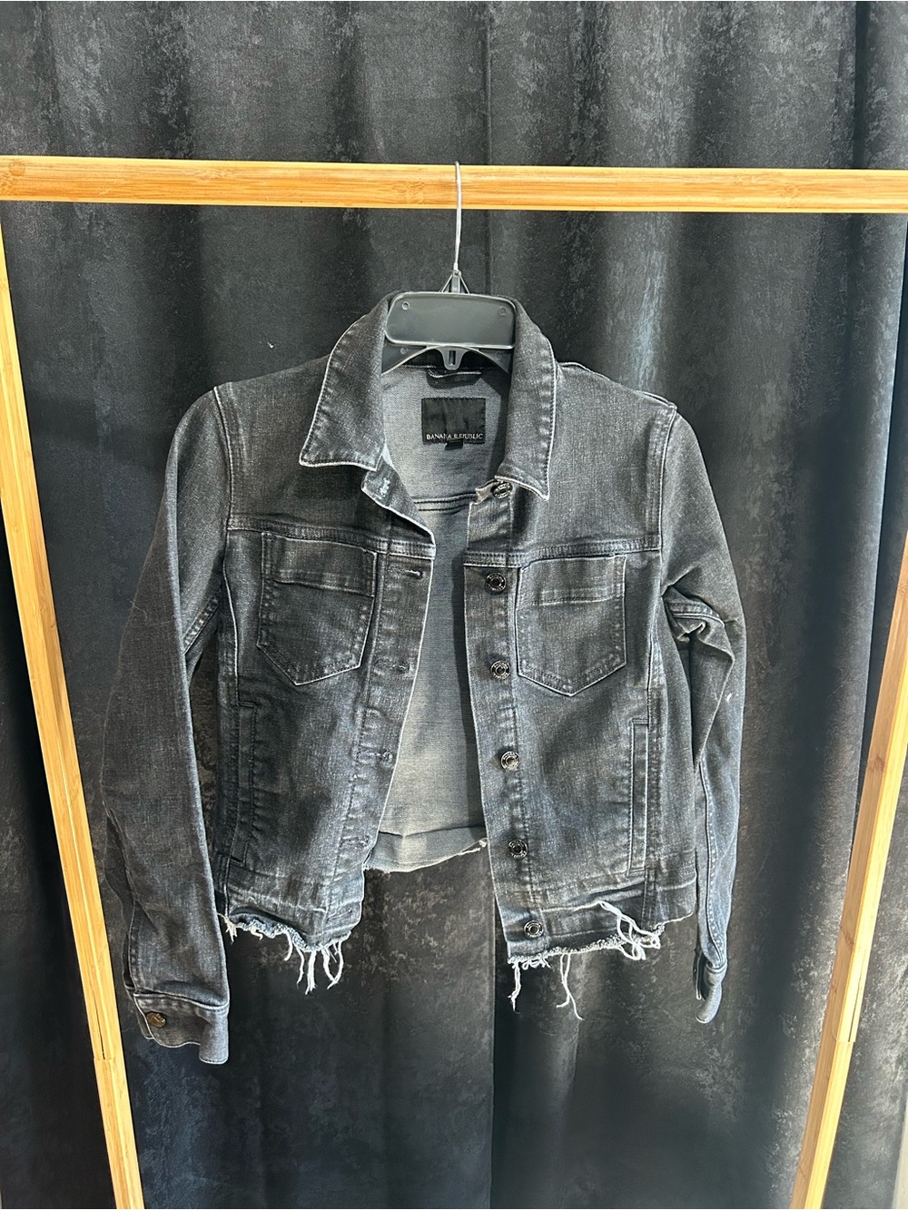 Banana Republic Black Distressed Denim Jacket
